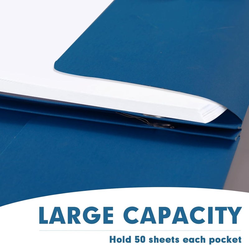 RAZCC Two Pocket Folders, 75 Pack Two Pocket Folders with Prongs, 3 Prong Folders Fit Letter Size Paper, Pocket File Folders for School Office Home Business, Dark Blue - Image 5